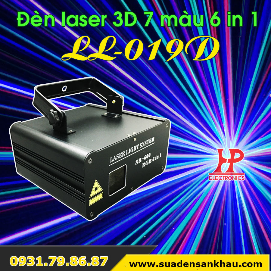 Đèn laser 3D 7 màu 6in 1 LL-19D